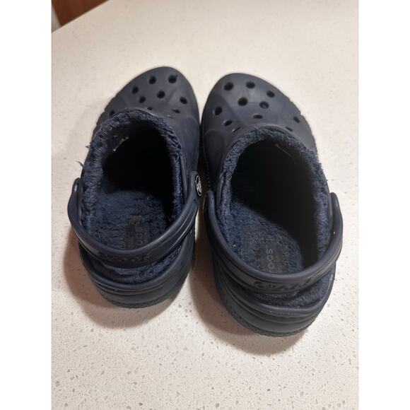CROCS Kids Size 12 Navy Lined Clog Shoe - Picture 2 of 3